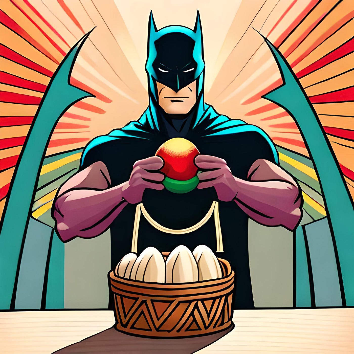 The Dark Knight's Easter Delight. Batman Saving Easter Eggs Before Joker |  by Ewa Patoka | ILLUMINATION | Apr, 2023 | Medium