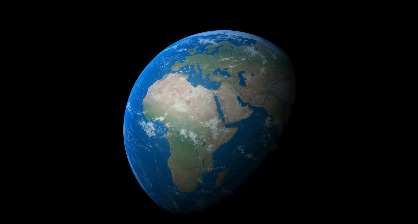 Earth seen from space, where the curvature hidden from everyday experience becomes unmistakable. Photo by colin km on Unsplash.