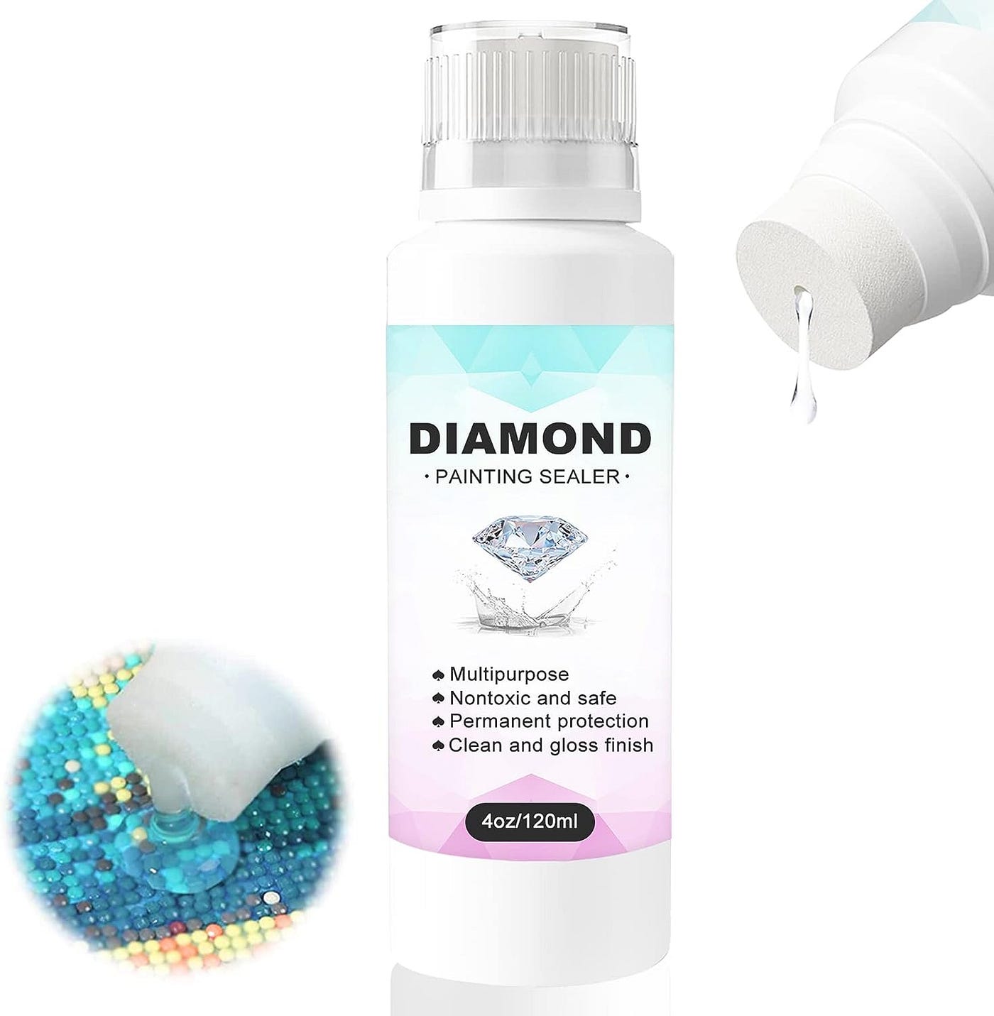  Diamond Painting Sealer Kit-4OZ, Diamond Painting Glue For Diamond  Painting Sets, Diamond Art Glue Is Used To Protect Diamond Paintings,  Permanent Sparkle Diamond Art Sealer Kit