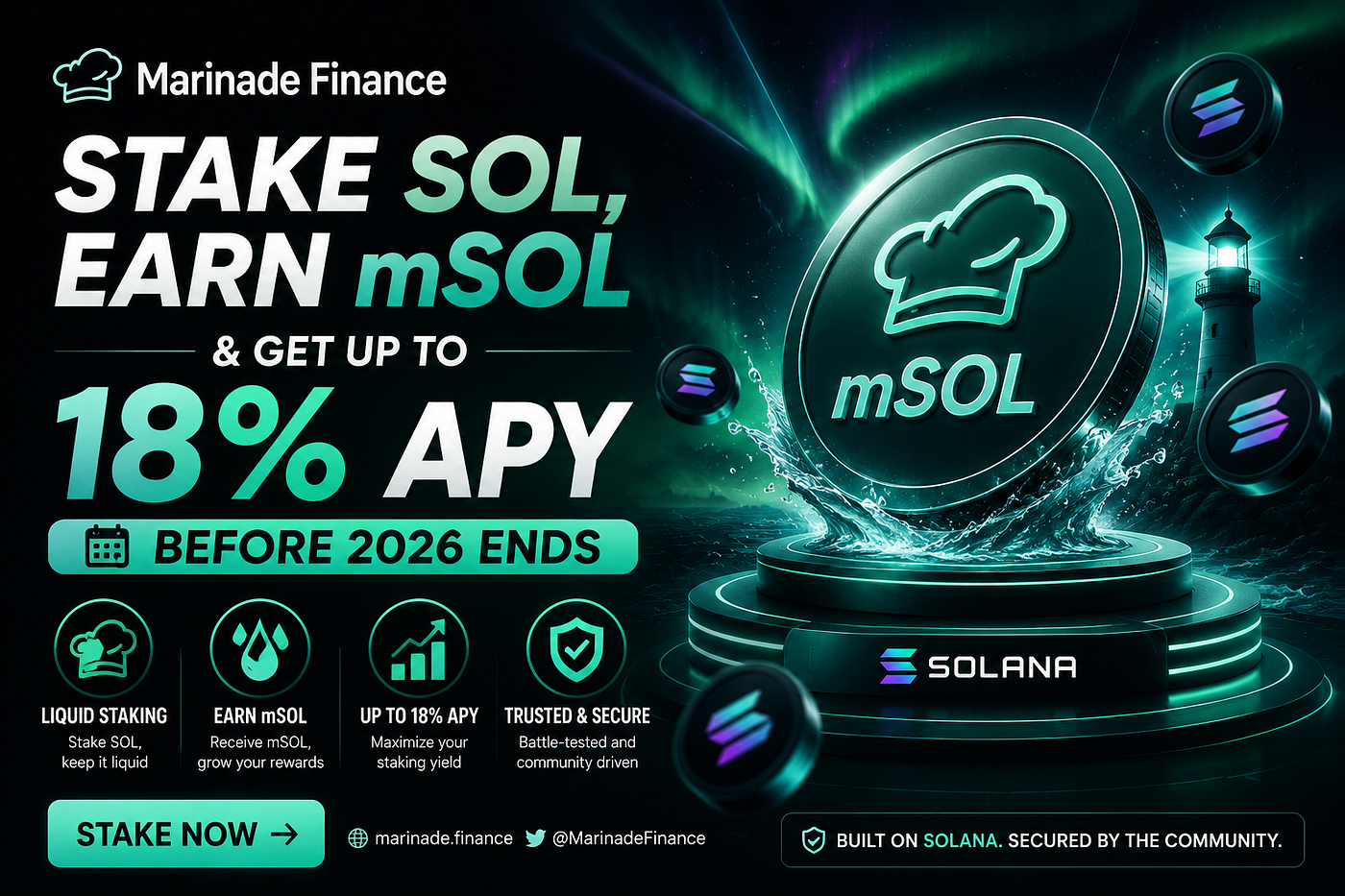 Marinade Finance — Stake SOL, Earn mSOL & Get Up to 18% APY Before 2026 Ends