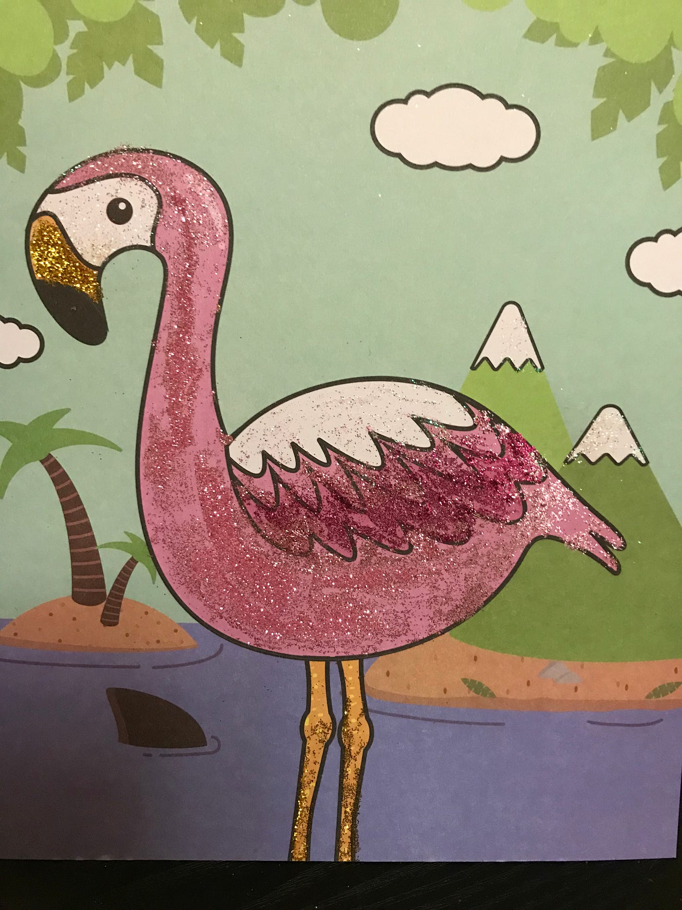Flamingo Glitter Art