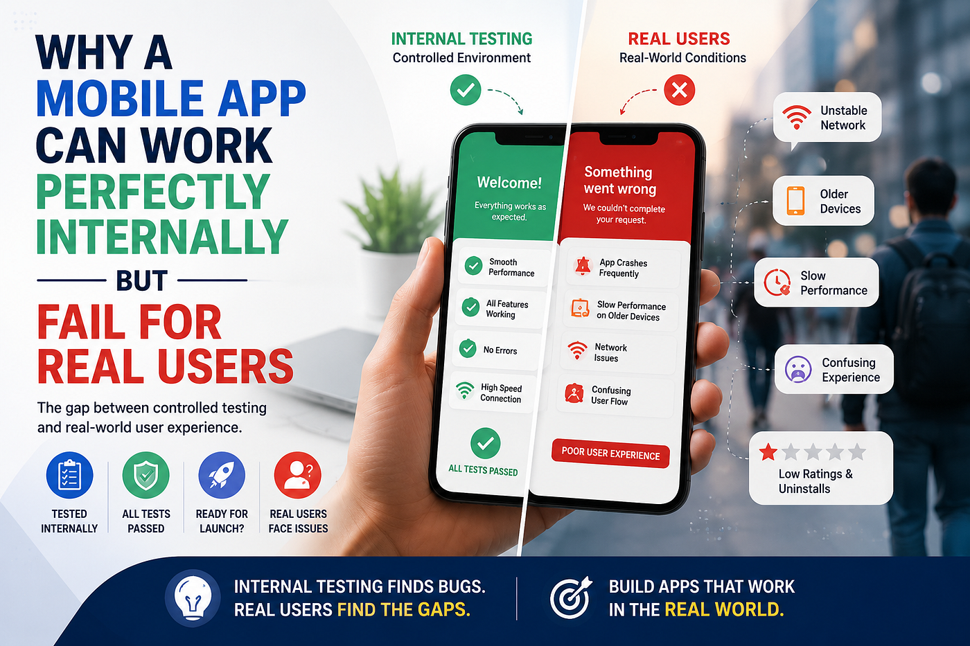 Why a Mobile App Can Work Perfectly Internally but Fail for Real Users