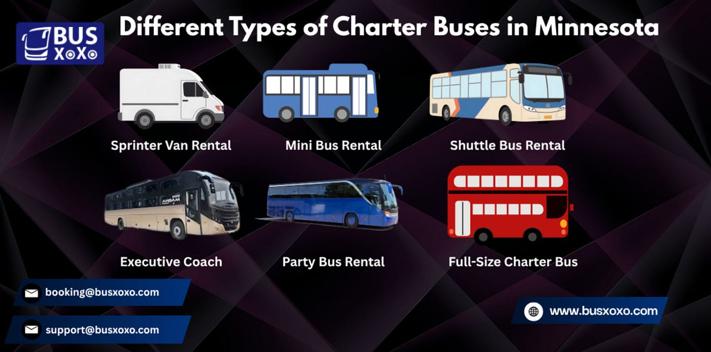 Different Types of Charter Buses in Minnesota