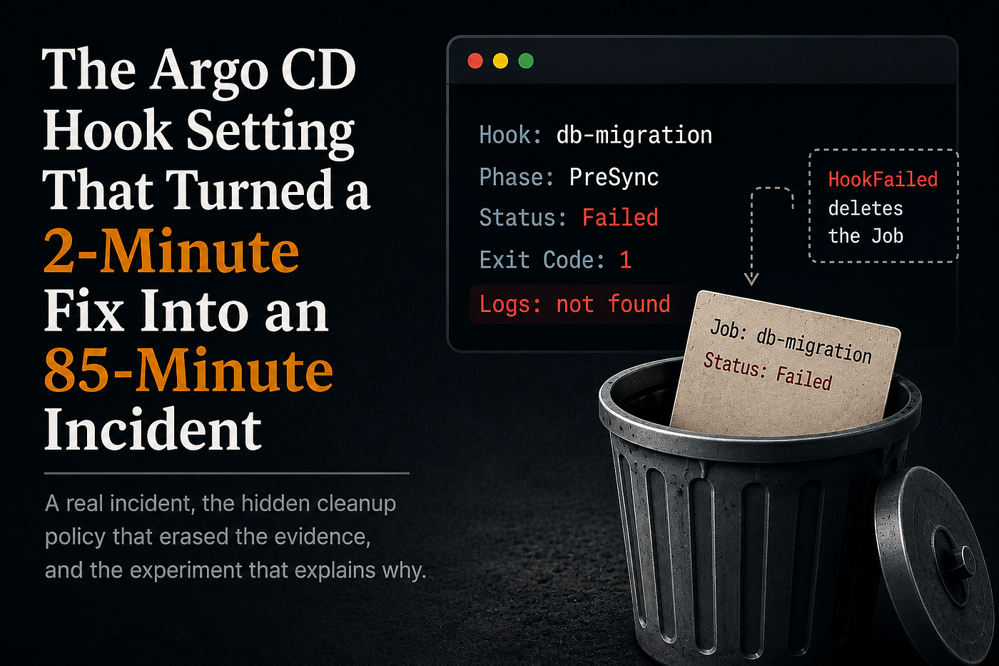 The Argo CD Hook Setting That Turned a 2-Minute Fix Into an 85-Minute Incident