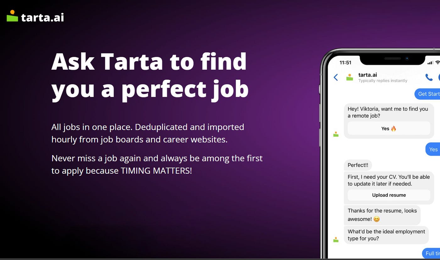 Tarta.ai: Ask Tarta to Find You a Perfect Job in 2023
