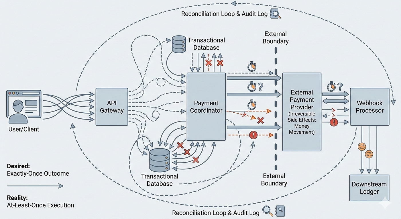 The Physics of Payment Systems: Why Exactly-Once Semantics Fail in Practice