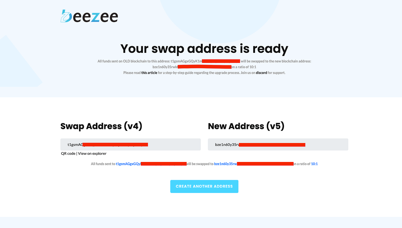 Swap address example