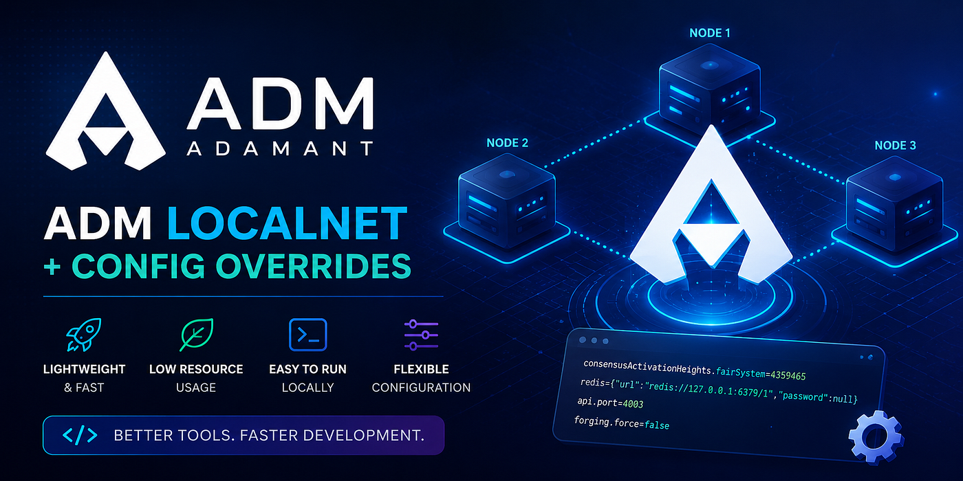 ADAMANT Localnet and Config Overrides: Faster development, Easier testing, Better automation