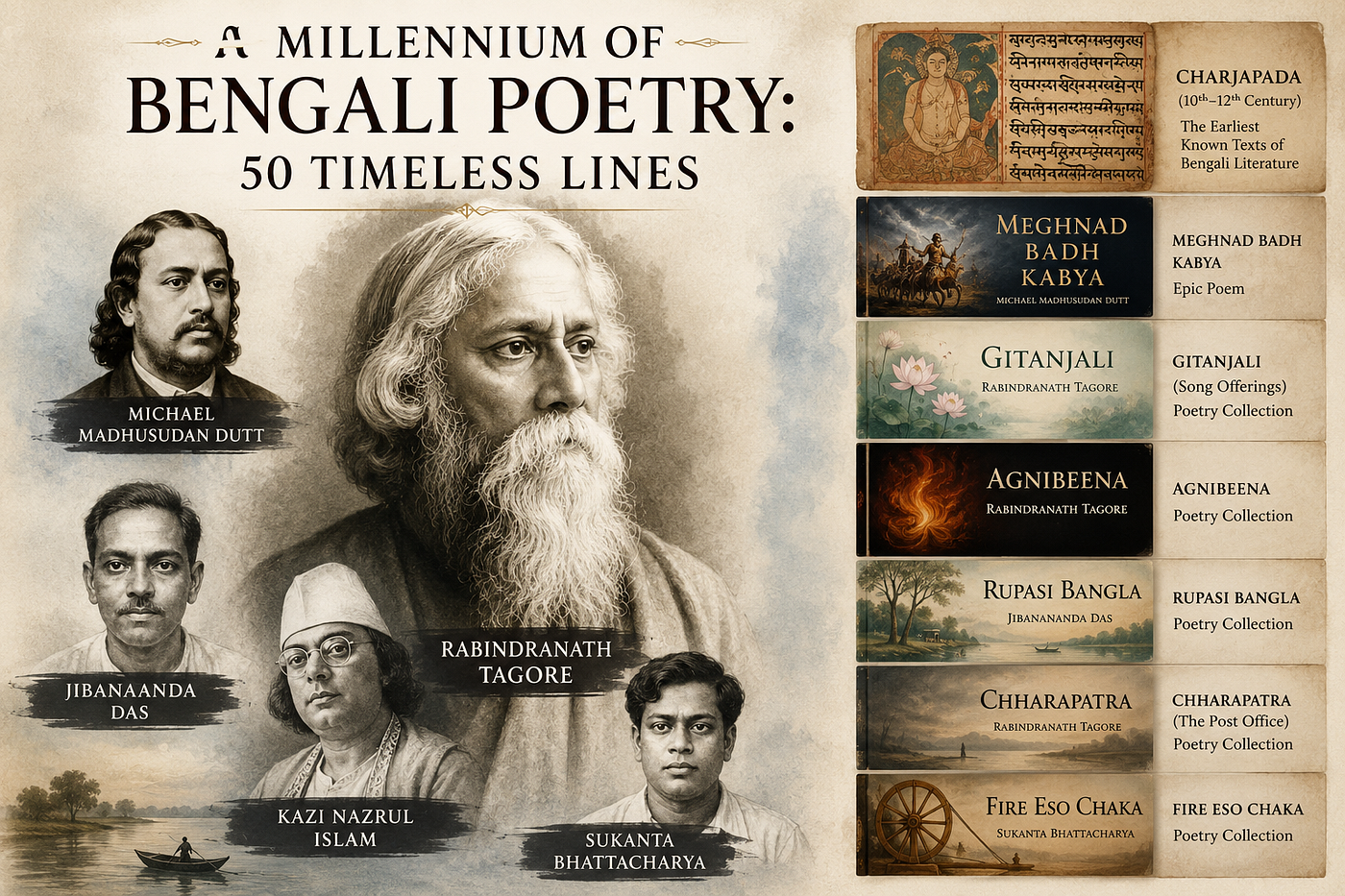 A Millennium of Bengali Poetry: 50 Timeless Lines