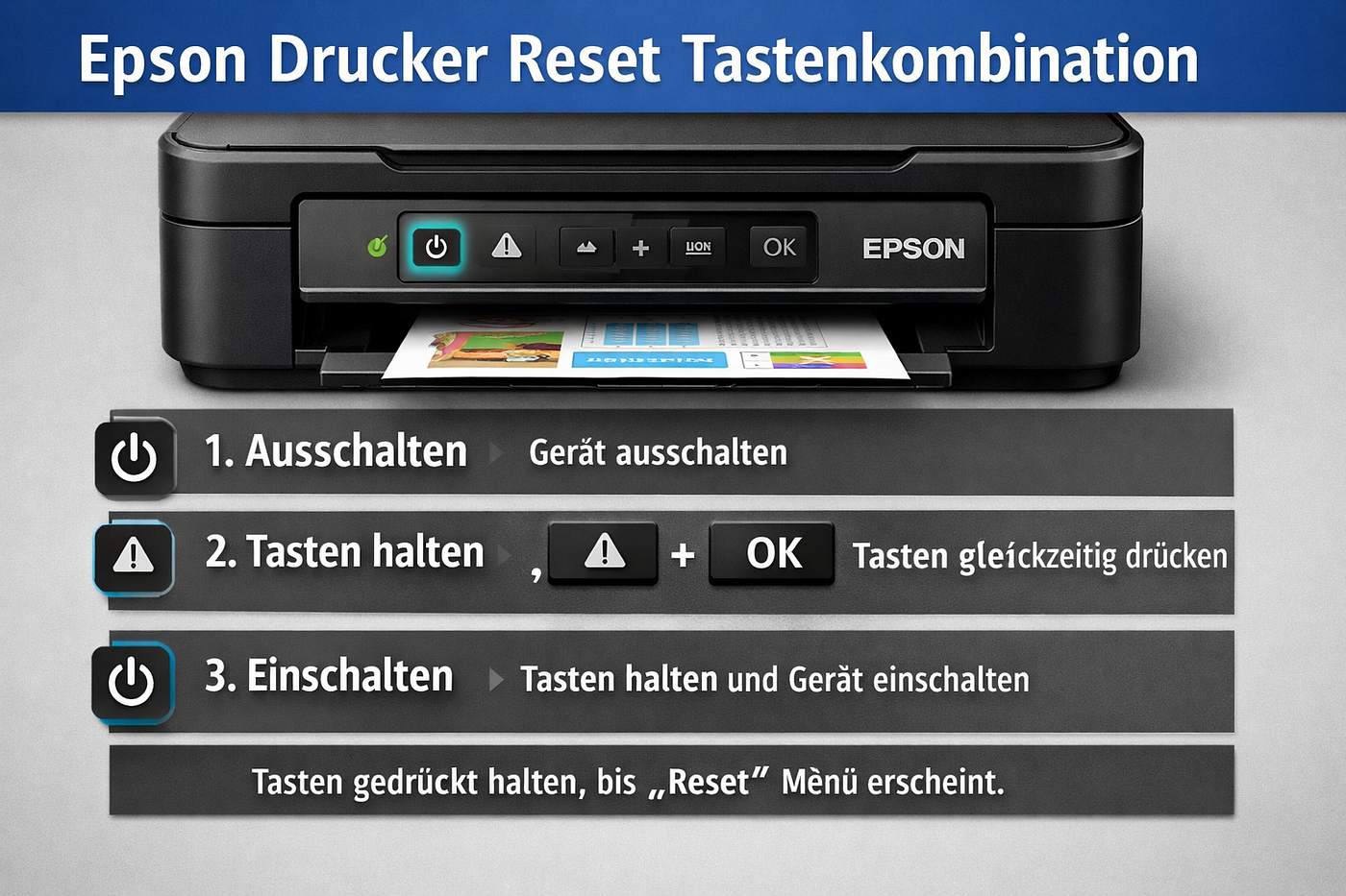 Epson Drucker Reset Tastenkombination — Schnell zurücksetzen