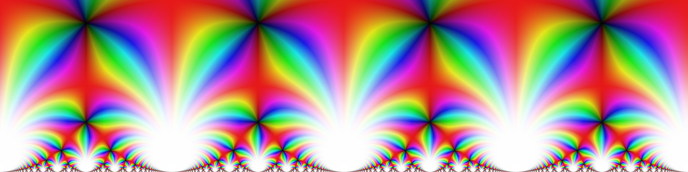 The modular j-invariant on the complex integral [-2,2] +[0,1]i. Credit: https://fredrikj.net/blog/2014/10/modular-forms-in-arb/