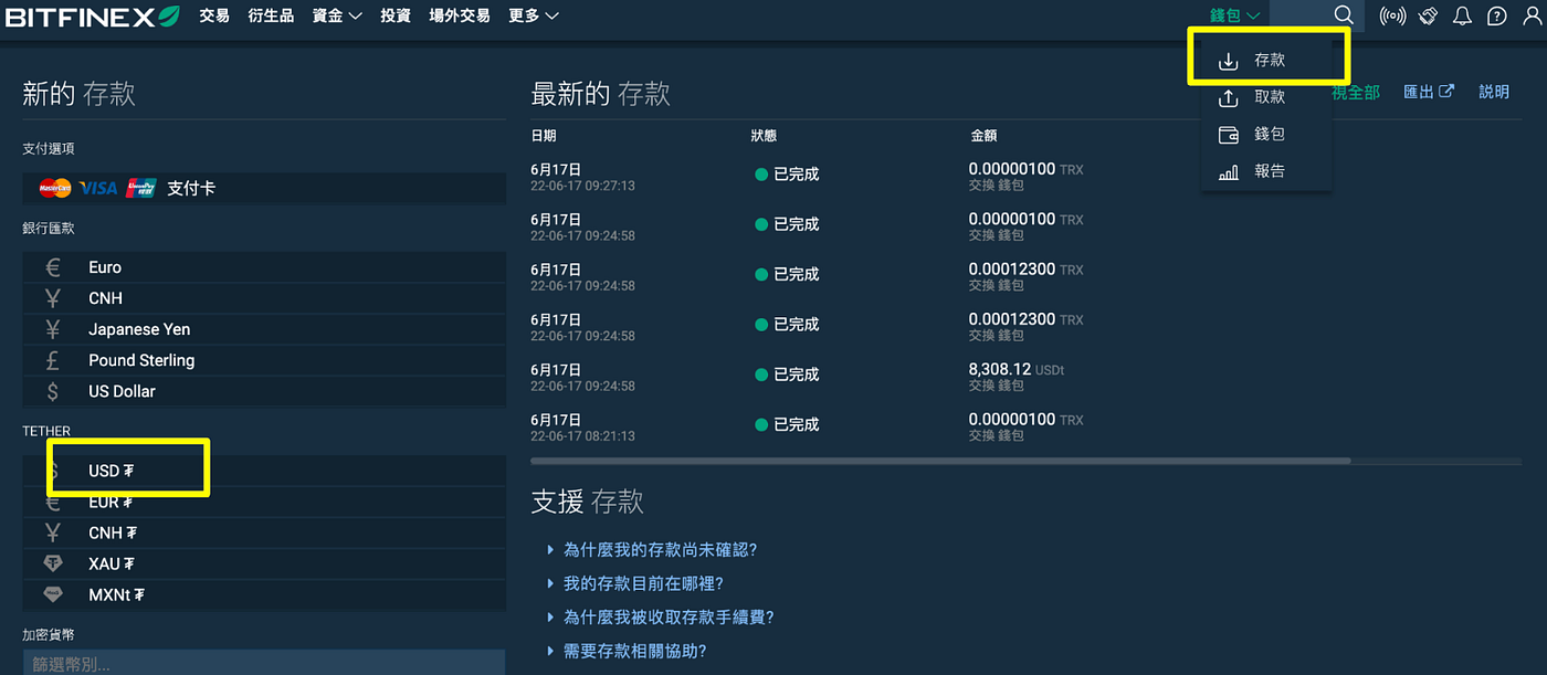 新手教學（四）-將美元穩定幣轉入Bitfinex的融資賬戶- 發現威利- Medium