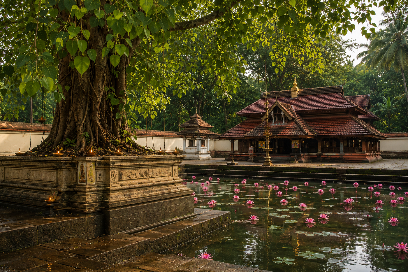 Kerala temple conceptual image made with Open AI by Parvathi J for Medium story