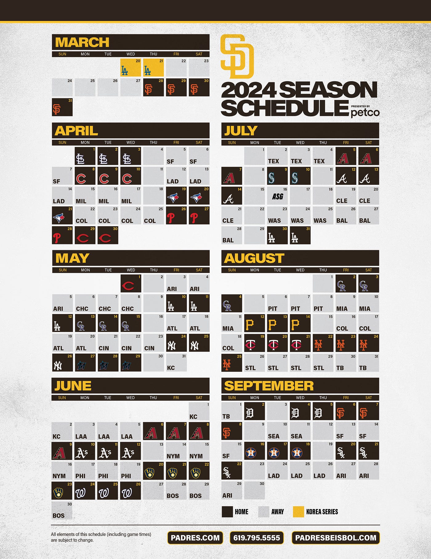 San Diego Padres Release 2024 Schedule By FriarWire Oggsync