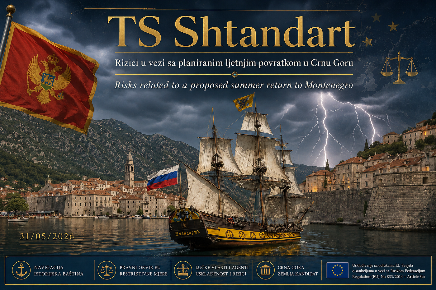 TS Shtandart — rizici u vezi sa planiranim ljetnjim povratkom u Crnu Goru, 31/05/2026