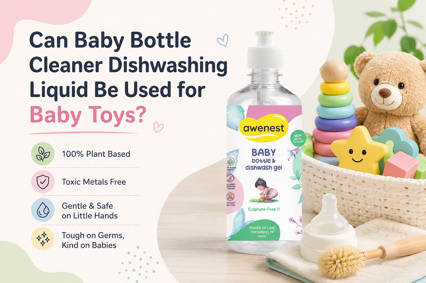Can Baby Bottle Cleaner Dishwashing Liquid Be Used for Baby Toys?