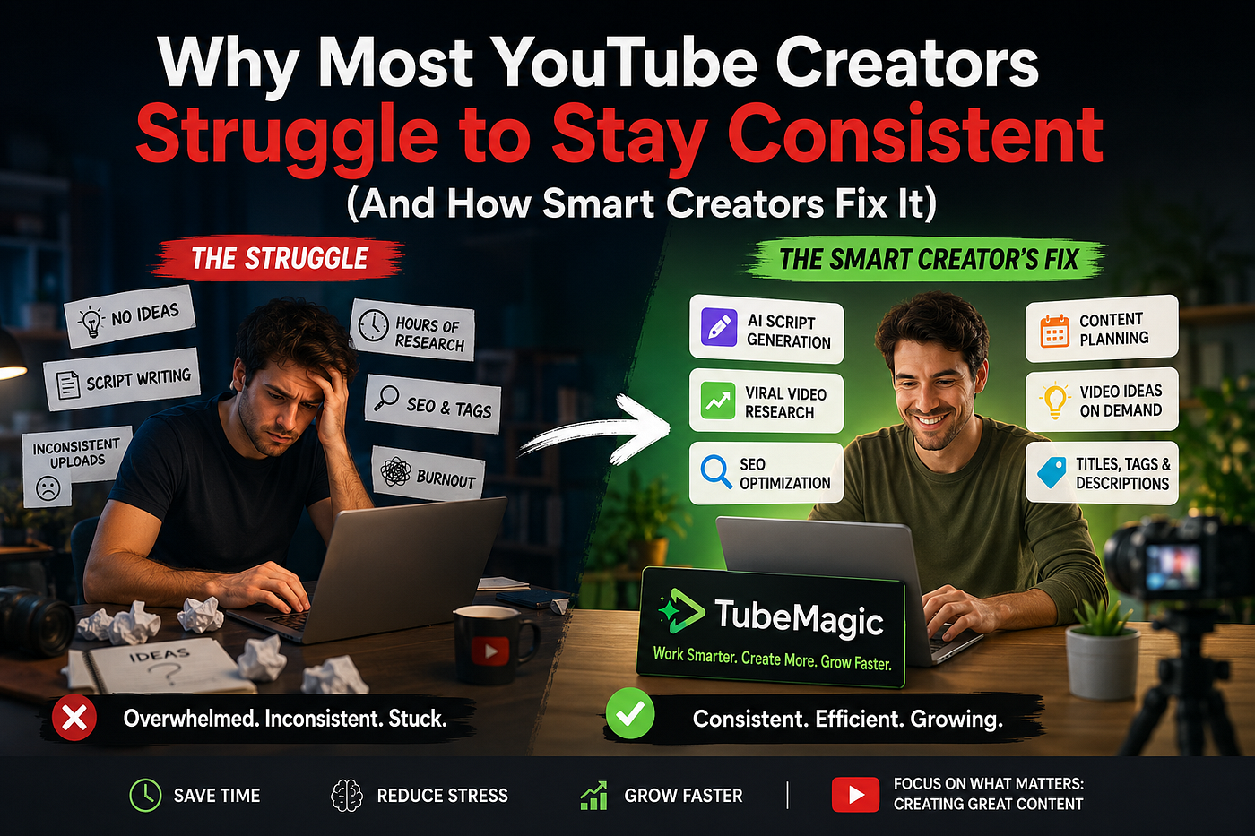 Why Most YouTube Creators Struggle to Stay Consistent (And How Smart Creators Fix It)