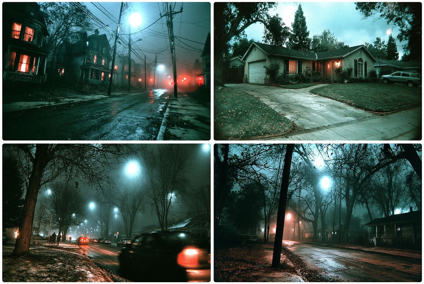 a paranormal image grid made with SREF ID: 1753716752 — created by the author in the Midjourney v8.2 preview