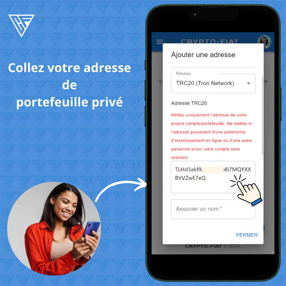 Comment enregistrer une nouvelle adresse de portefeuille sur CryptoFiat? |  by CRYPTO-FIAT Exchange | Medium