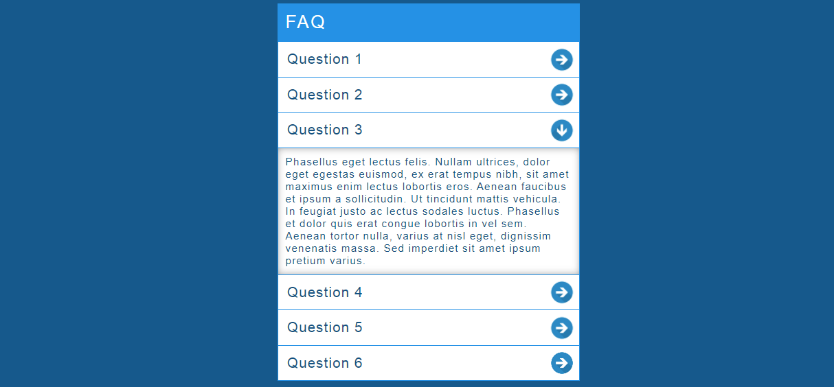 Accordion(FAQ) Using HTML,CSS And JavaScript (Source Code), 50 OFF