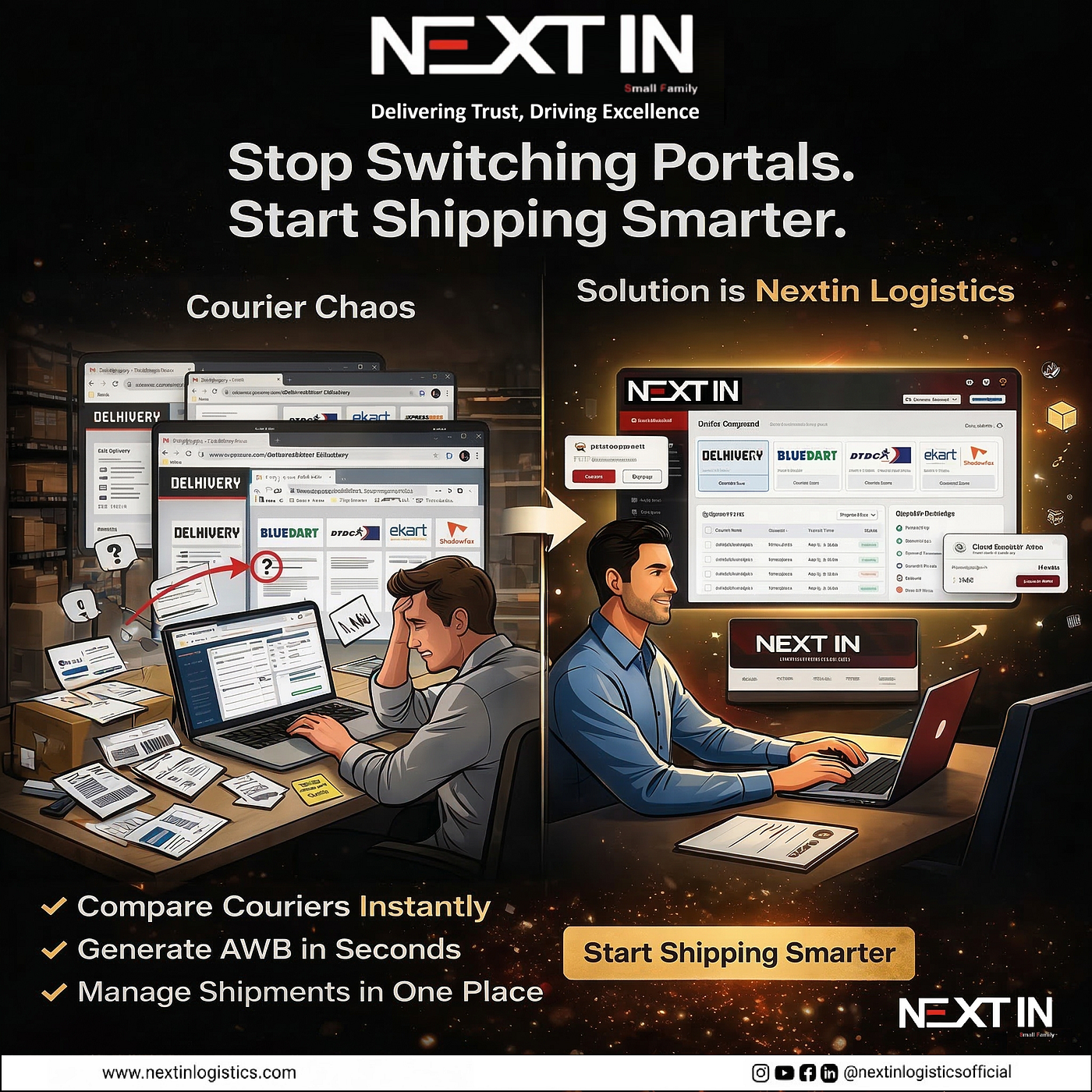 Stop Switching Portals. Start Shipping Smarter.