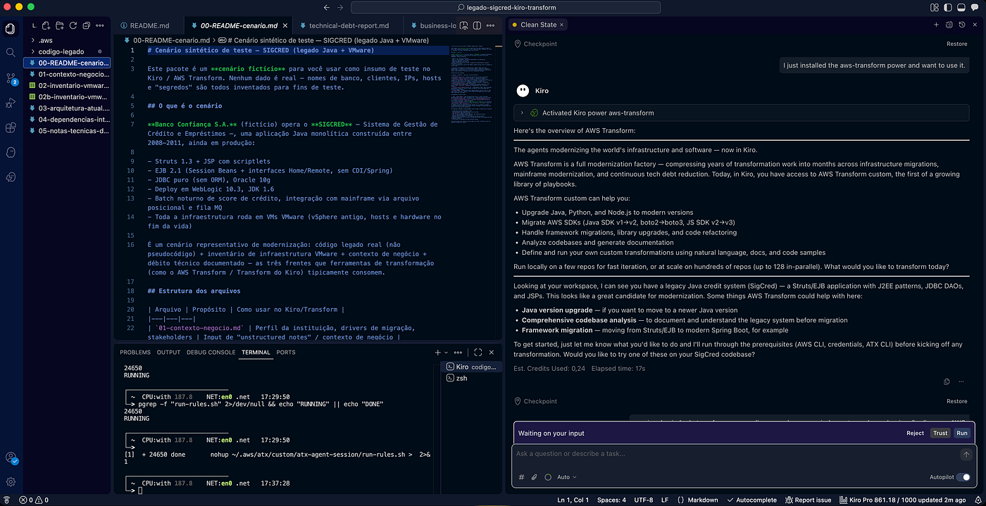Kiro + AWS Transform na prática: colocando uma IA para engenharia reversa de um legado Java de 2008