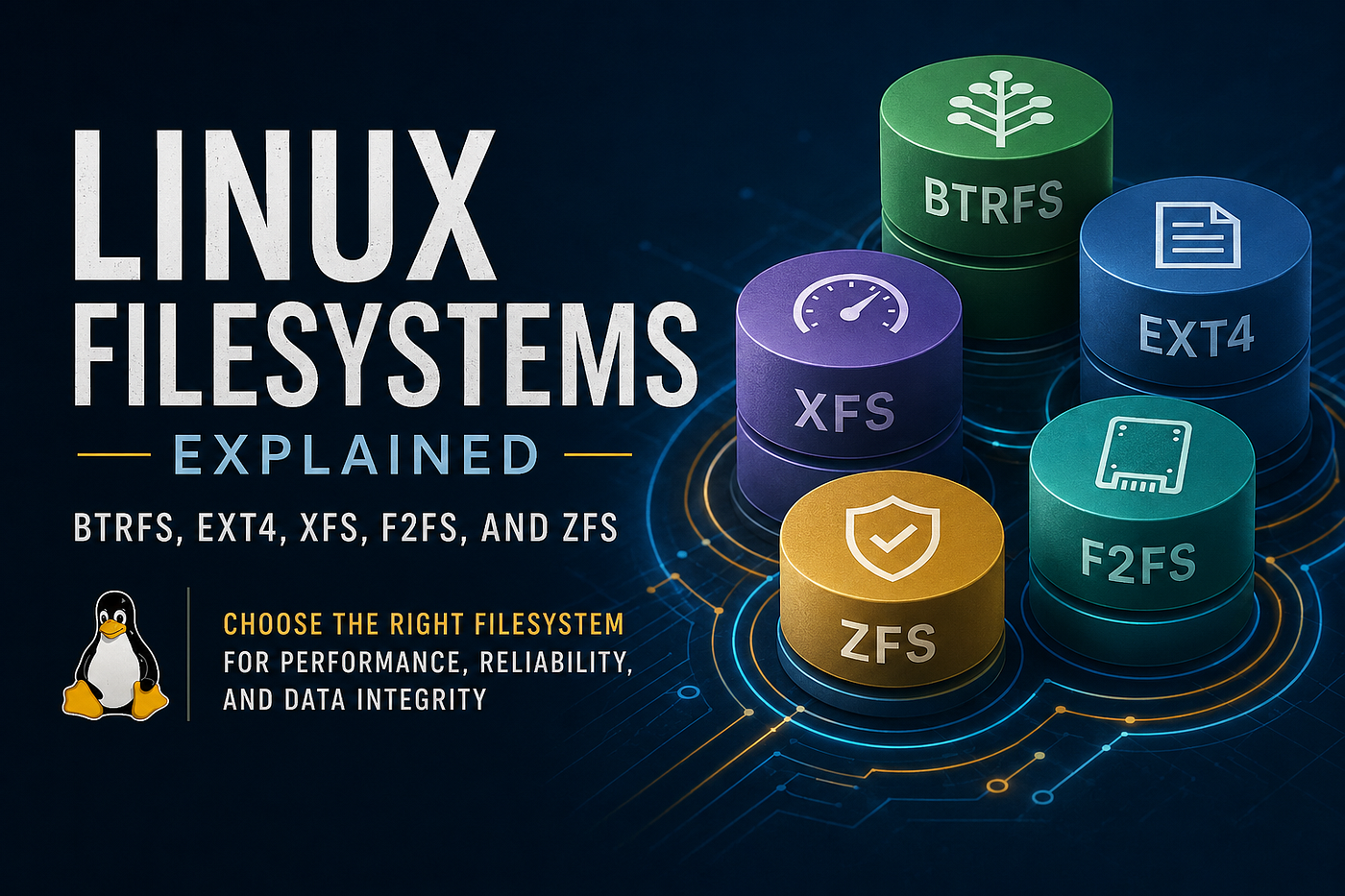 Linux Filesystems Explained: Btrfs, Ext4, XFS, F2FS, and ZFS