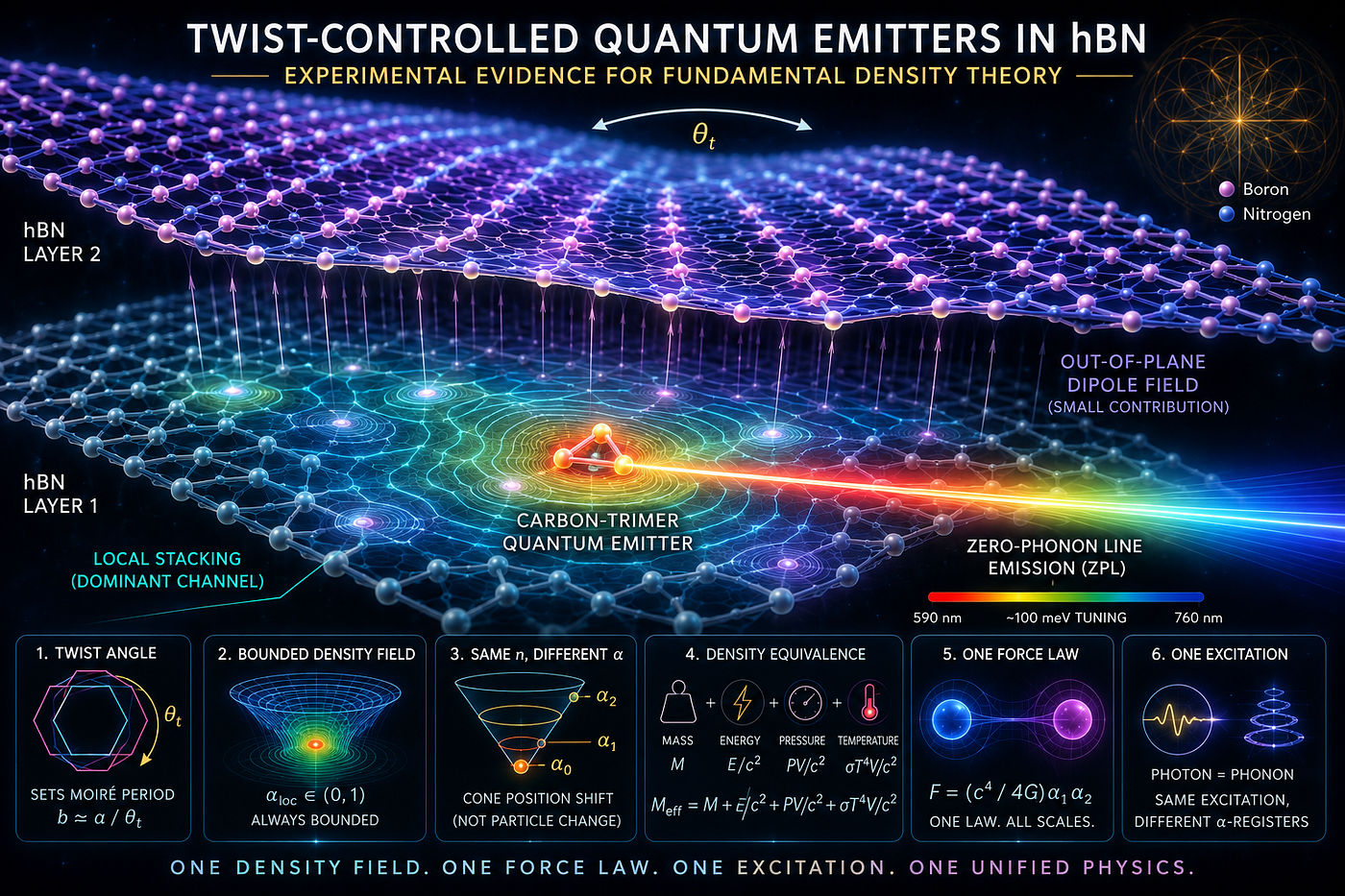 Open-Sourcing the Universe’s Code: Twist-Controlled Quantum Emitters Reveal the Density Knob