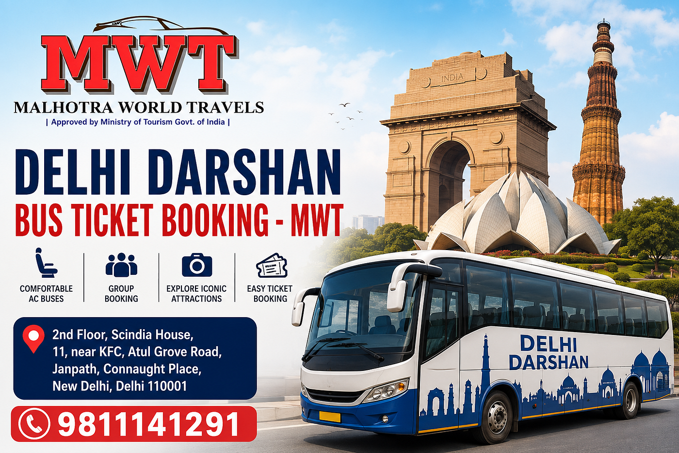 Delhi Darshan Bus Ticket Booking — MWT