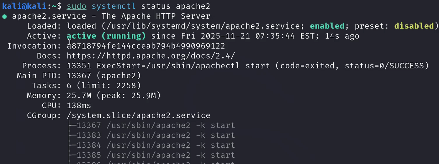systemctl output