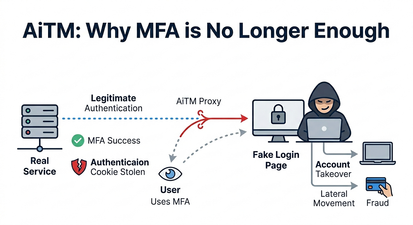 🛡️ Why MFA Is No Longer Enough: Adversary-in-the-Middle Attacks Explained