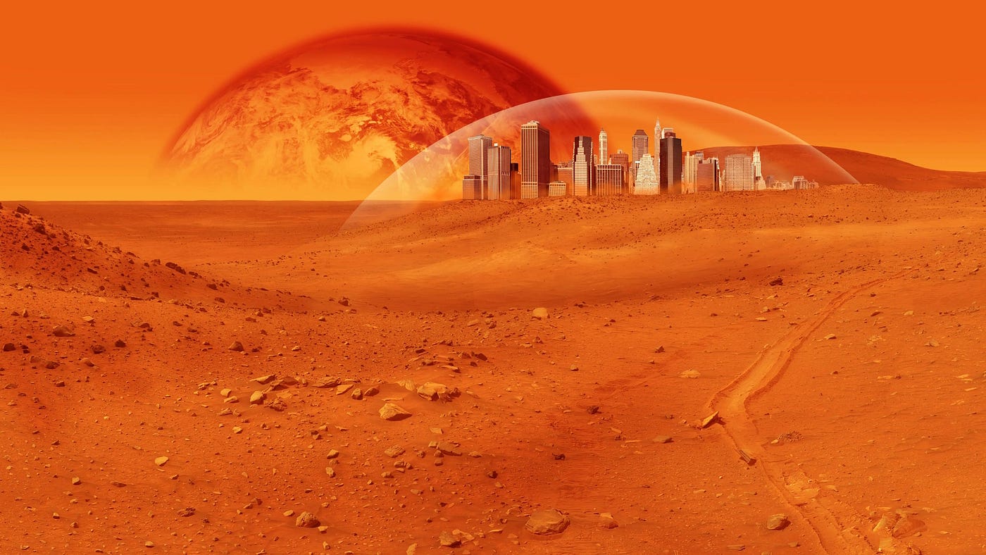 Humans have often dreamed of colonizing other worlds: both within our Solar System and beyond. While we may be a long way from a Martian colony involving skyscrapers, as illustrated here, many contend that a small, domed structure on another world, such as Mars or the Moon, could represent a key step toward that ultimate goal. (Credit: Corepics VOF/Shutterstock)