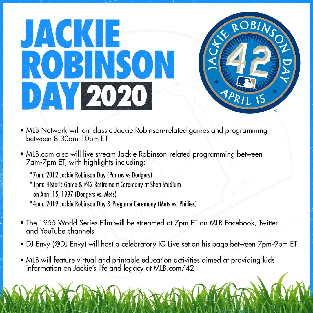 Jackie Robinson Day: Games, coverage and what to watch on April 15 | by  Rowan Kavner | Dodger Insider