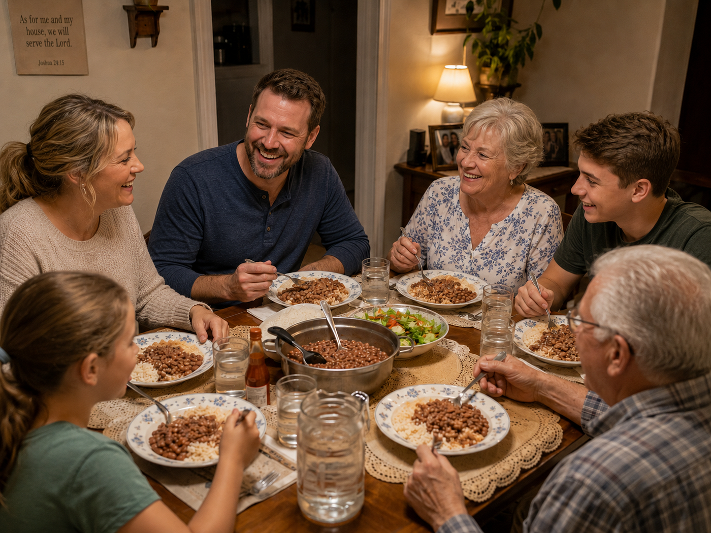 Author’s experience eating beans and rice by AI