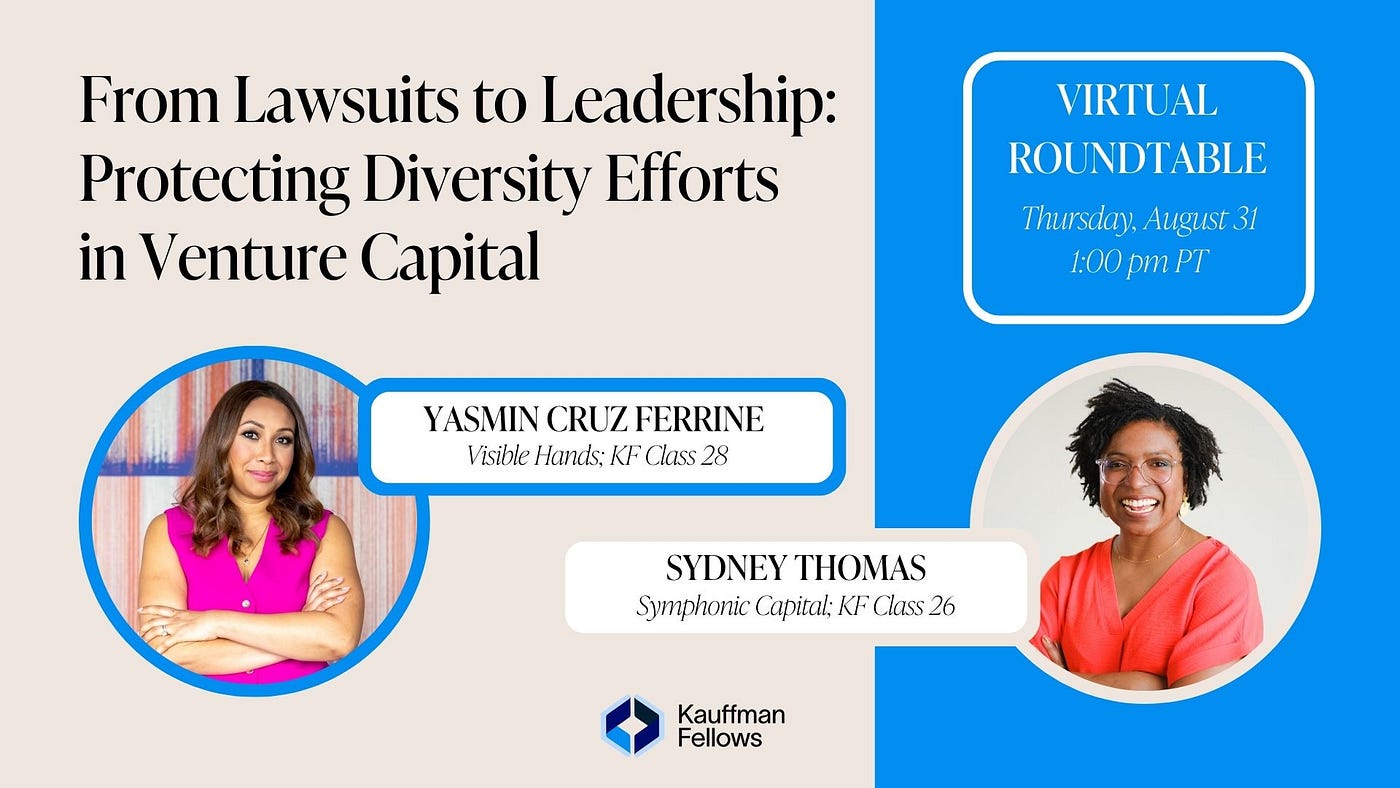 From Lawsuits to Leadership: Protecting Diversity Efforts in Venture Capital  | by Kauffman Fellows | Medium