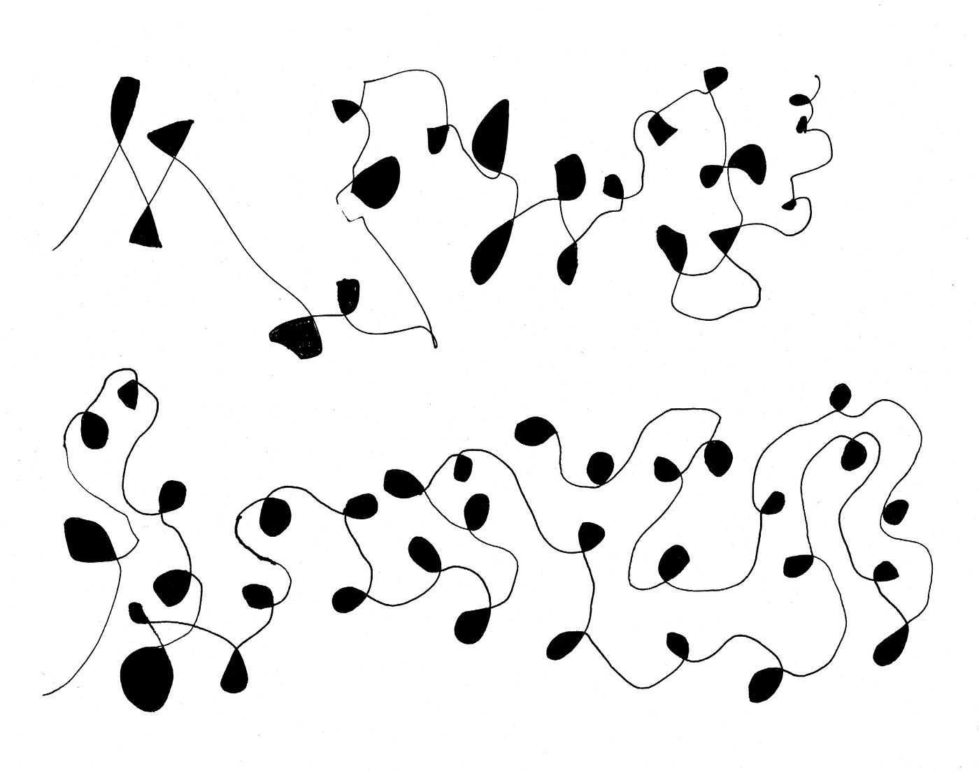 Everything Starts with a Line. In the music paintings everything