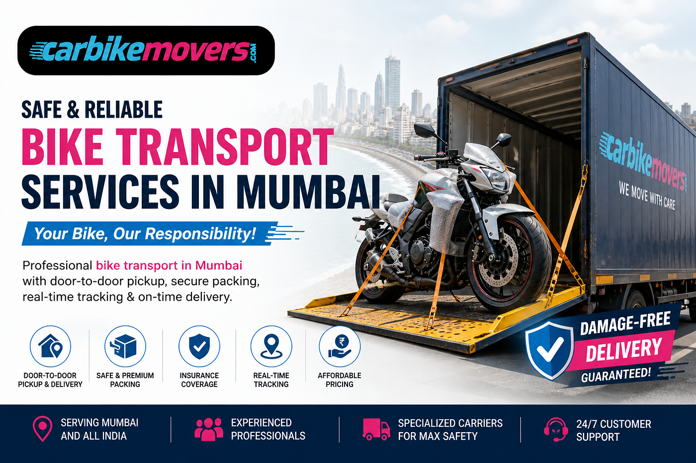 Reliable Bike Transport Services in Mumbai with Carbikemovers