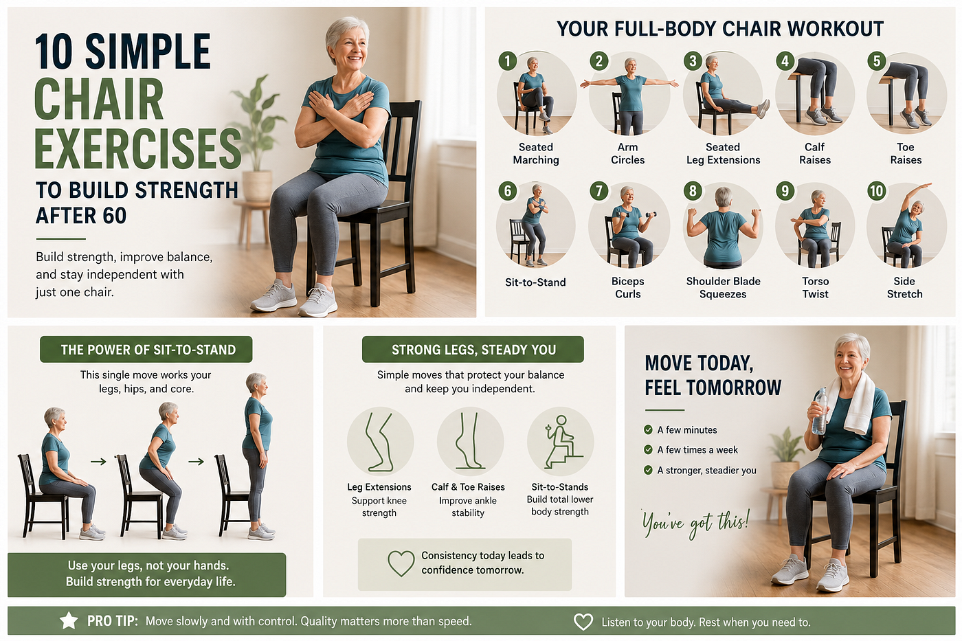 10 Simple Chair Exercises to Build Strength After 60