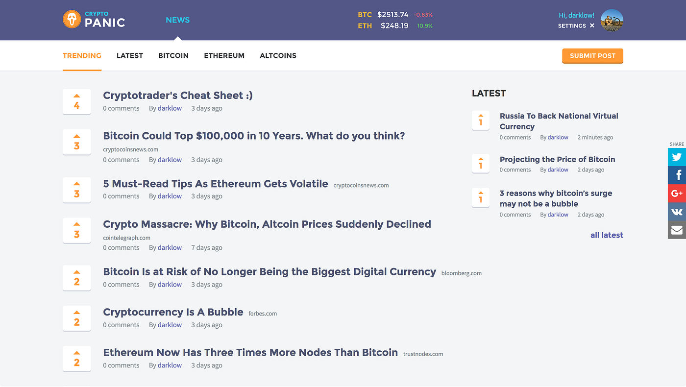 Launching CryptoPanic Hub or Getting Back to the Original Idea | by Kaspars  Sprogis | CryptoPanic | Medium
