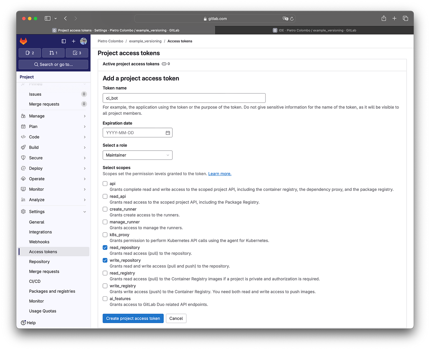 GitLab CI/CD versioning with tag
