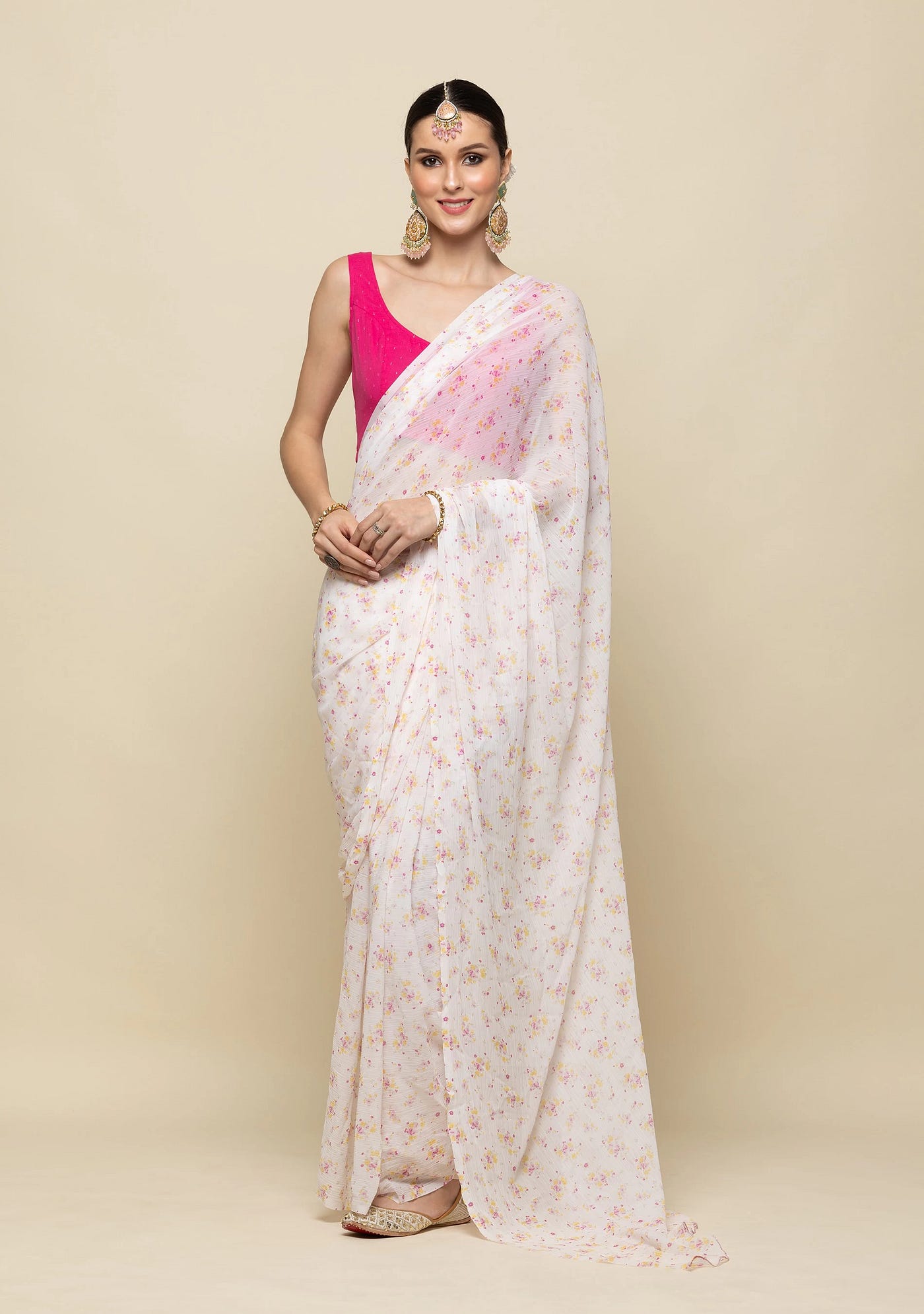 Short height girl saree draping to look more slim & tall guide