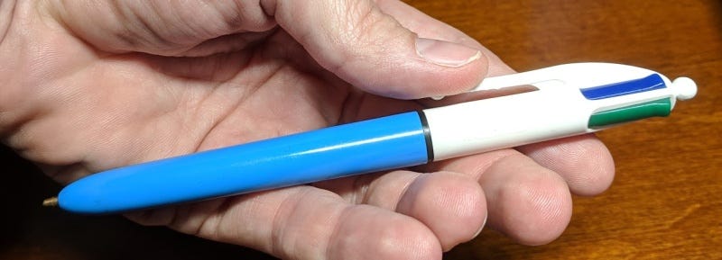 BIC, 4 Color Ball Pen Set 10 Colors, Medium, Blue, Baby Blue