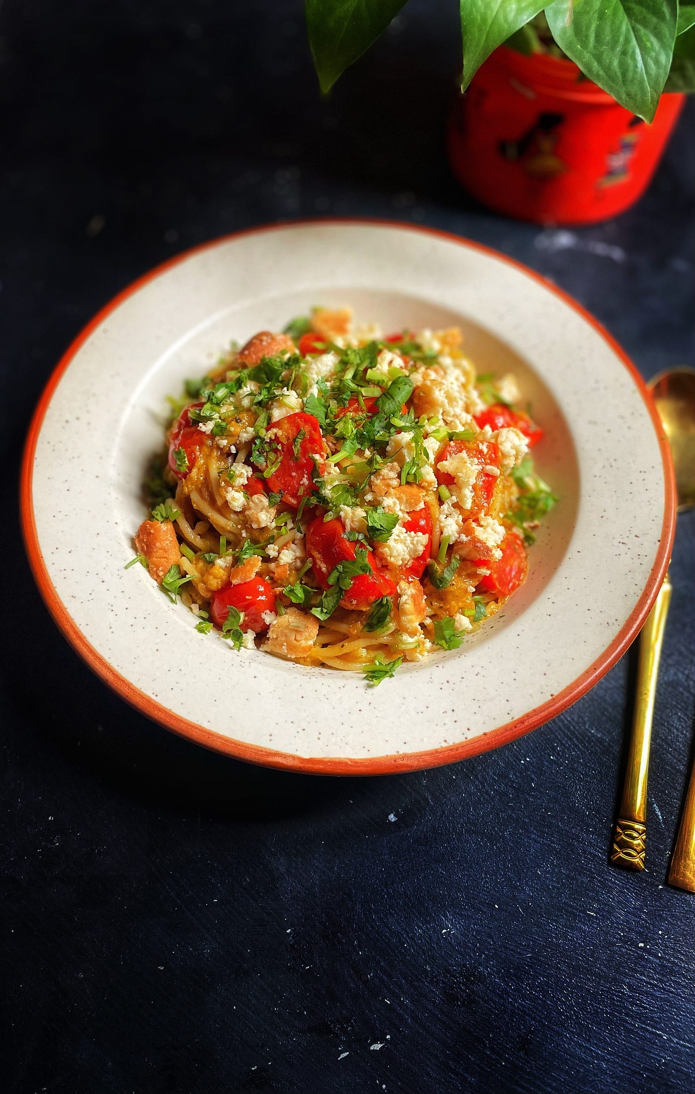 Roasted Yellow Pepper Pasta with Smoked Bandel Cheese | Kitchenstagram