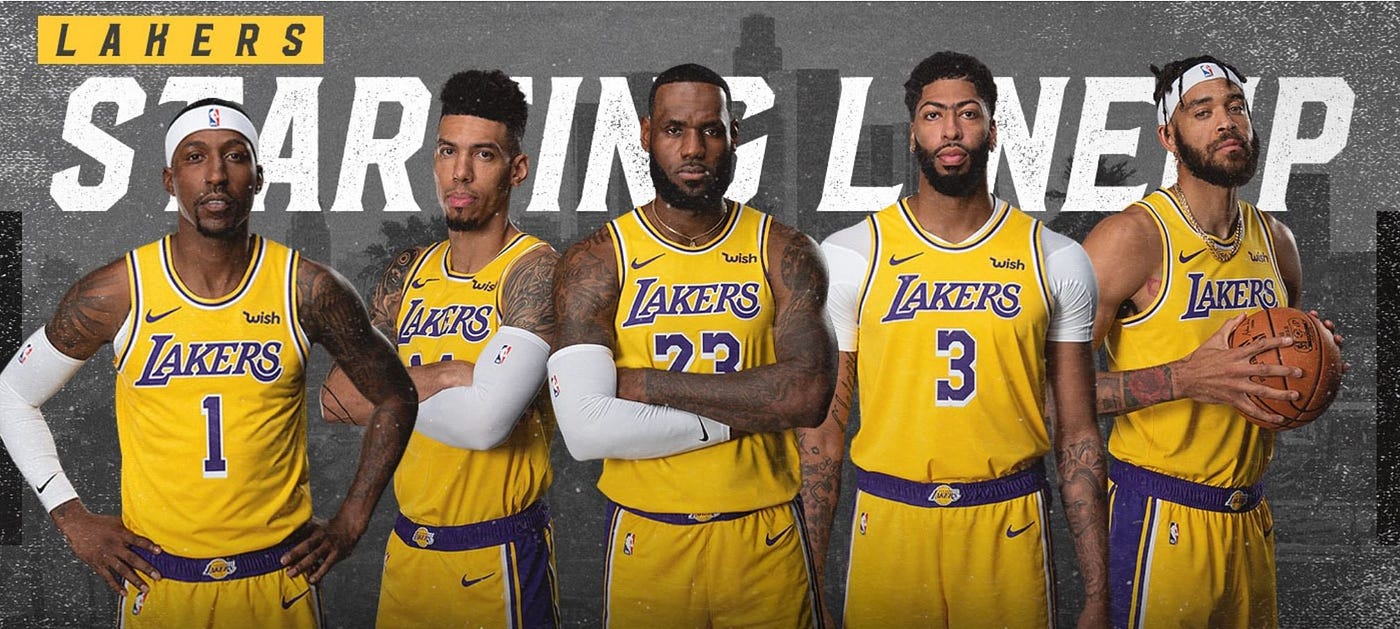 What will be the starting lineup for the Los Angeles Lakers next year?