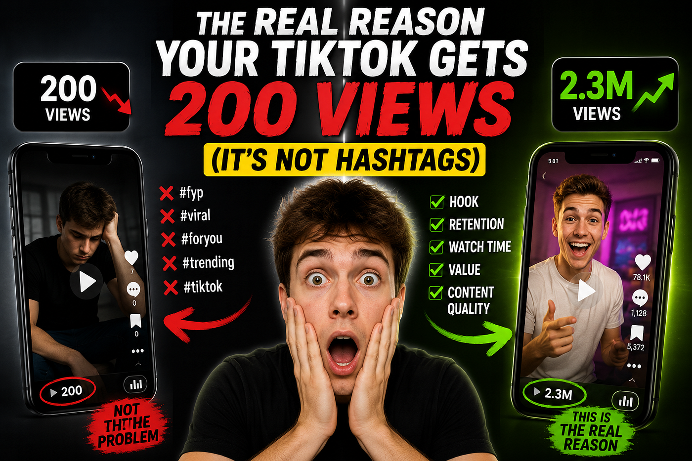 The Real Reason Your TikTok Gets 200 Views (It’s Not Hashtags)