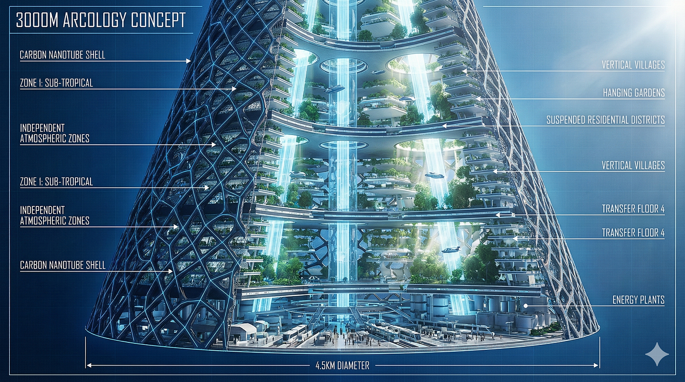The Blueprint of the Mountain: Engineering the 3,000-Meter Arcology