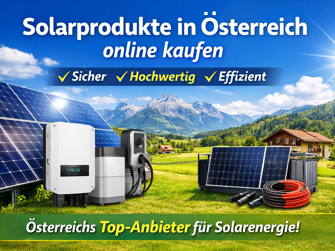 Solarprodukte in Österreich online kaufen — sicher, hochwertig & effizient