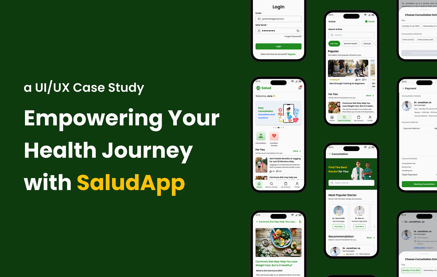 (ENG Ver.) Empowering Your Health Journey with SaludApp | a UI/UX Case Study