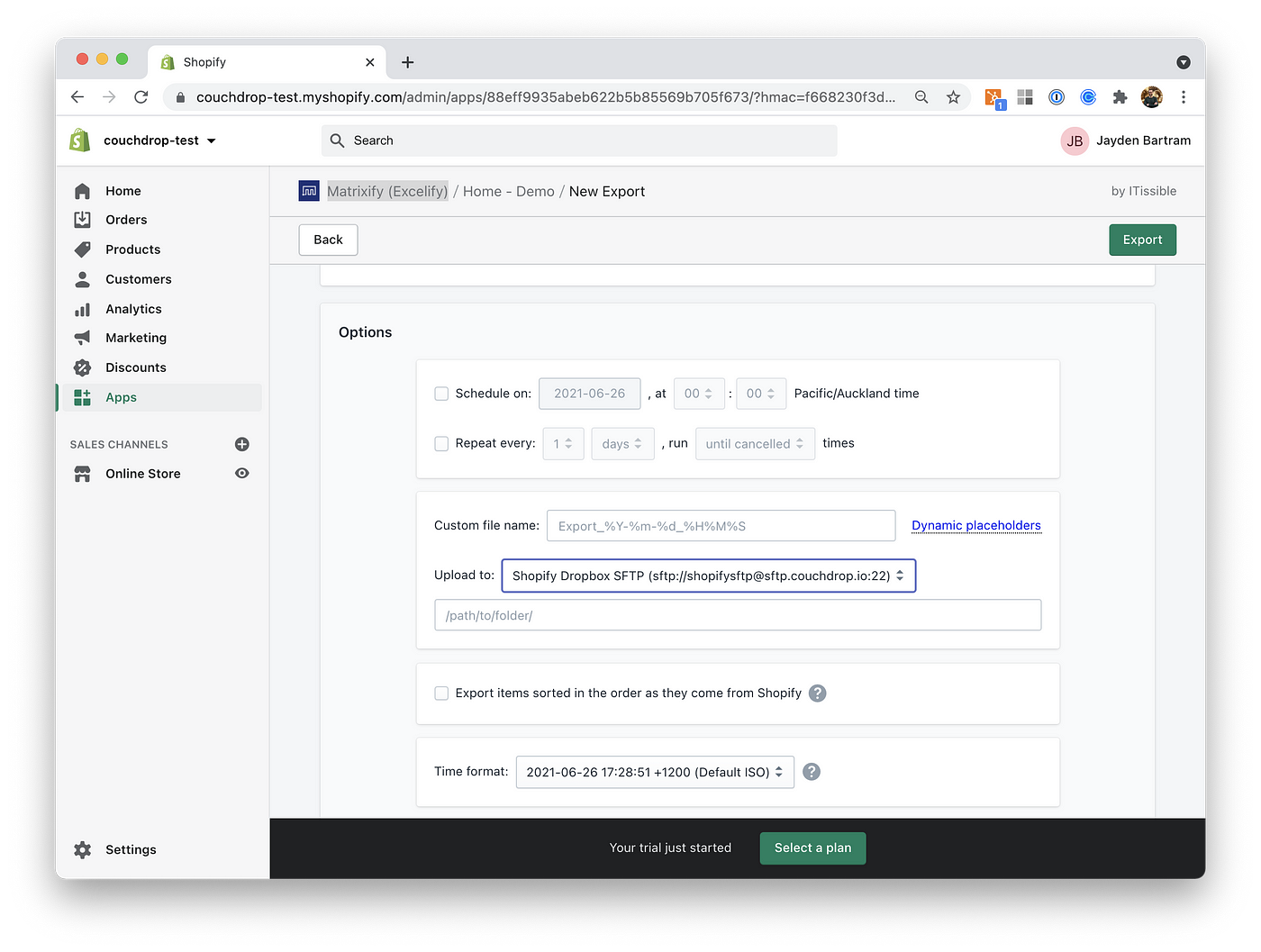 Schedule import to Shopify from Google Drive - Matrixify App