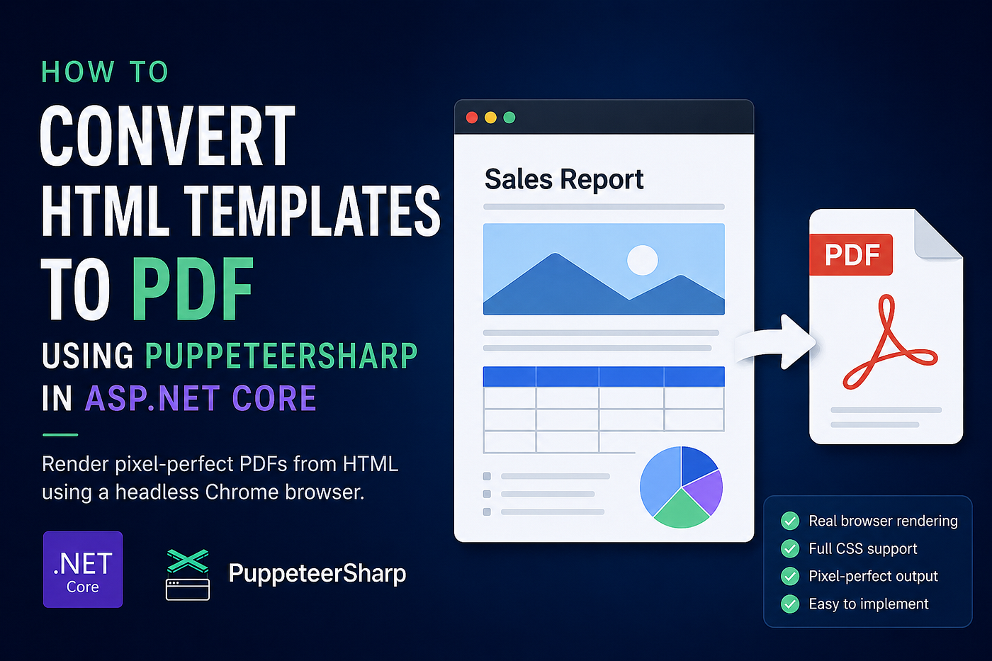 How to Convert HTML Templates to PDF Using PuppeteerSharp in ASP.NET Core